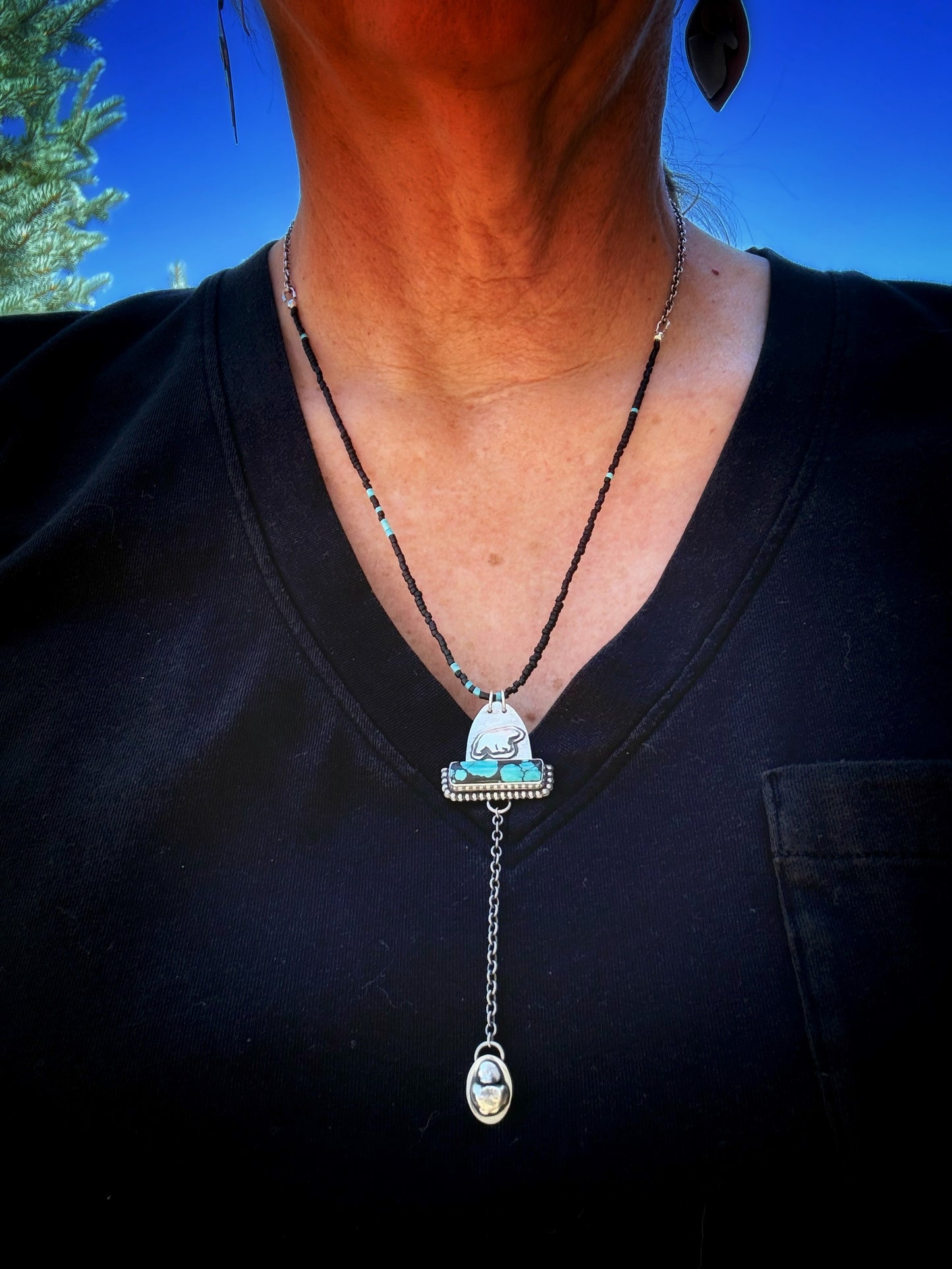 Northern Bear — Bamboo Mountain Turquoise Lariat Necklace