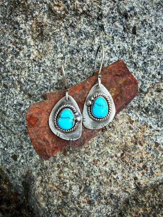 Between the Willows and the Water — Egyptian Turquoise & Sterling Silver Earrings